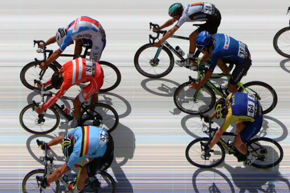 cílová rovinka Mistrovství Evropy v silniční cyklistice