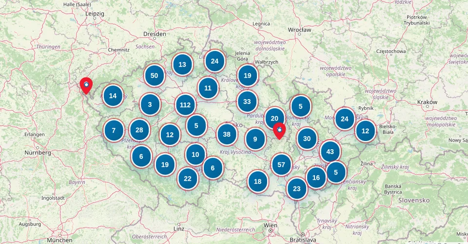 Mapa prodejců