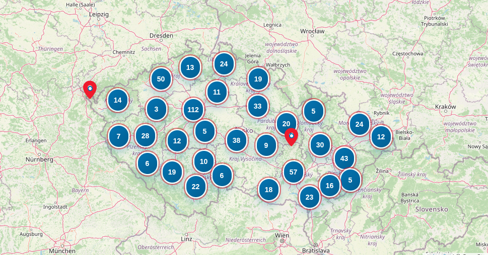 Mapa prodejců a řemeslníků