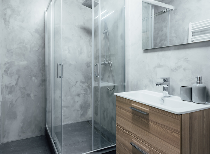 Betonová stěrka v koupelně