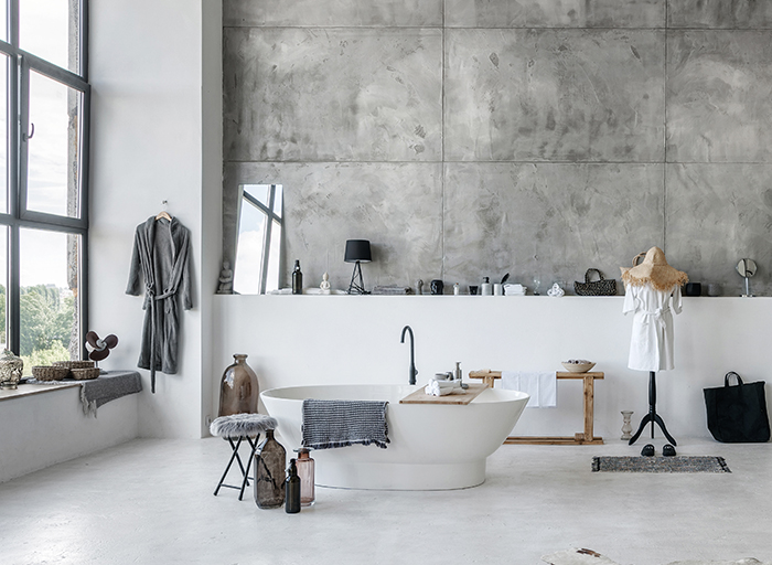 Betonová stěrka v obývacím pokoji