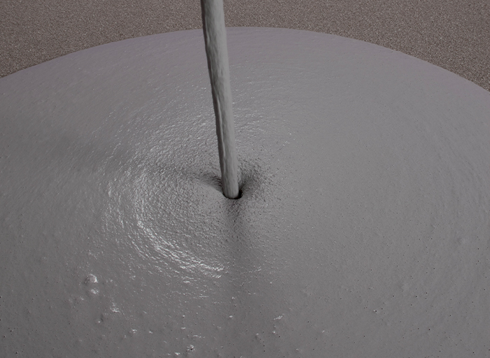 Betonová hmota při lití na podlahu